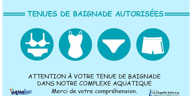 Les tenues de baignade autorisées